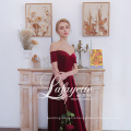 2020 new dress bridal toast banquet host evening dress red velvet dress